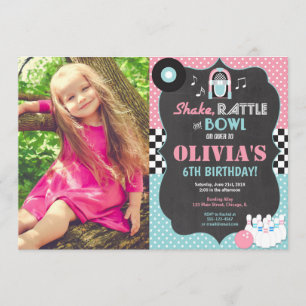 Fotfoto på Bowling rock and roll Inbjudningar