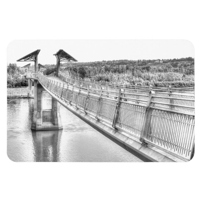 Fotgängarbro över North Saskatchewan River Magnet (Horisontell)