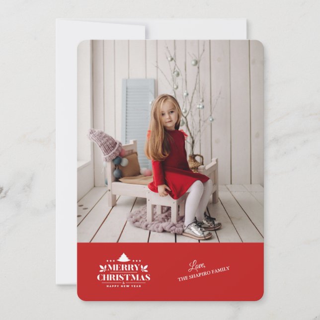 Fothälsningskort för god jul Gott nytt år Julkort (Framsida)