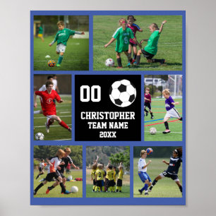 Fotkollage 7 Blue Team namn poster