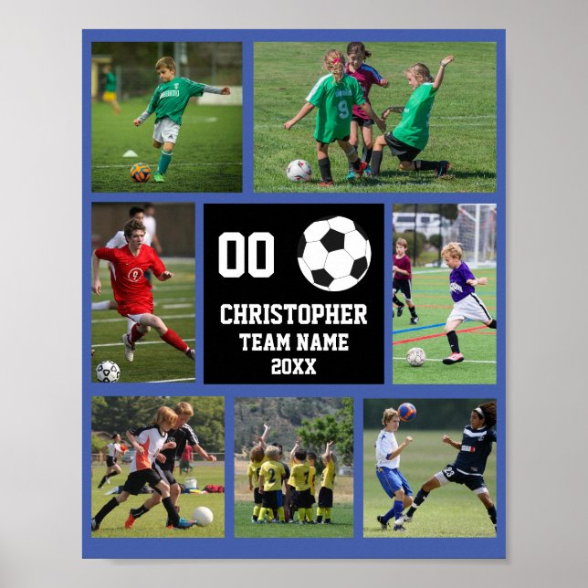 Fotkollage 7 Blue Team namn poster (Framsidan)