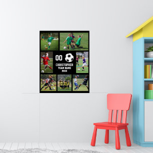 Fotkollage, namn, svart nummer poster