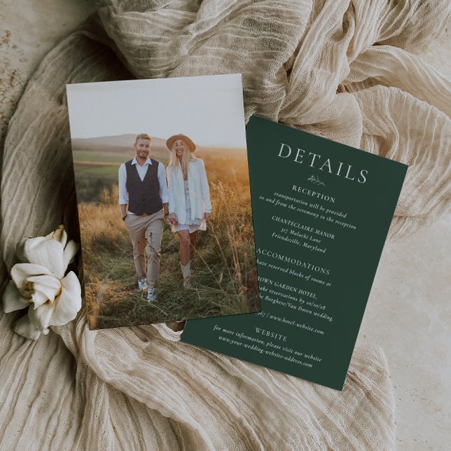 FOTKOMSTKort för BRUNSWICK Grönt Bröllop Inbjudningar (Skapare uppladdad)