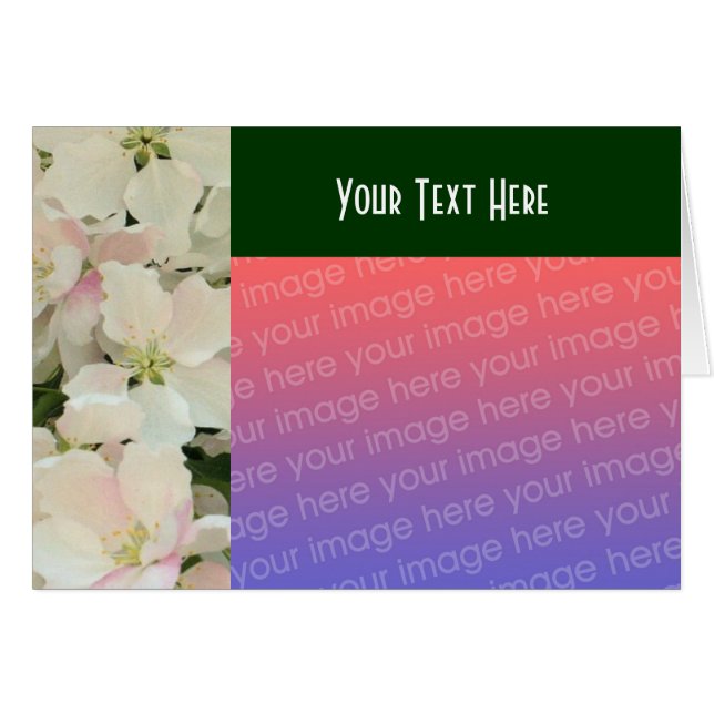 Fotkort för Blommigten Vita Blommar Hälsningskort (Framsidan Horizontal)