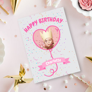 Fotkort för Grattis på födelsedagen Heart-bubblor Kort