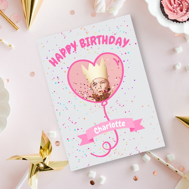 Fotkort för Grattis på födelsedagen Heart-bubblor Kort (Skapare uppladdad)