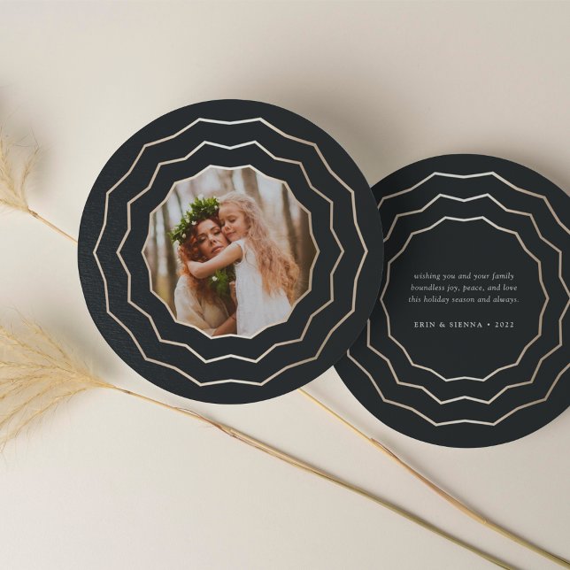 Fotkort för Helgdag i ljuscirkel | Träkol Julkort (Skapare uppladdad)