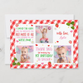 Fotkort för jordgubbsfödelsedag, Tack Inbjudningar