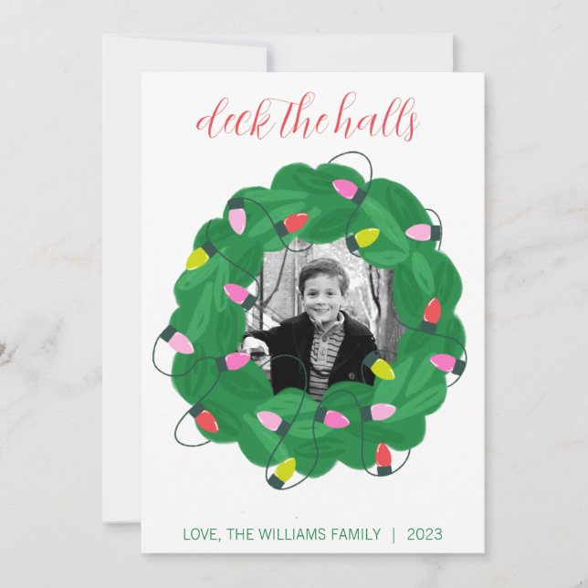 Fotkort för julkrans julkort (Framsida)