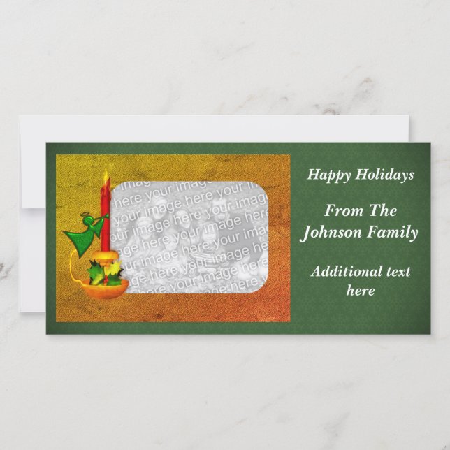 Fotkort för julljus i antel-Helgdag Julkort (Framsida)