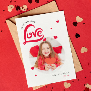 Fotkort för kärlek Heart Valentines day Anpassning Tack Kort