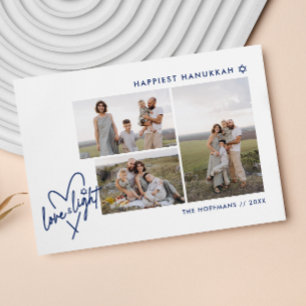 Fotkort för kärlek & Light Heart Hanukah 3 Julkort