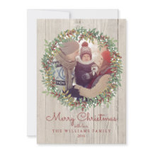 Fotkort för rustisk andedräkt, julfoto