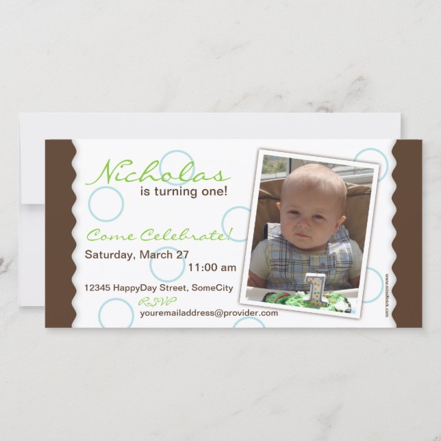 Fotkort i lycklig-cirkeln: Brunt och blå (Framsida)