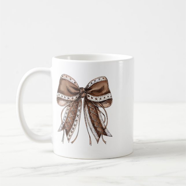 Fotll Coquette Båge Matchdag Skjorta 2 Sidor  Kaffemugg (Vänster)