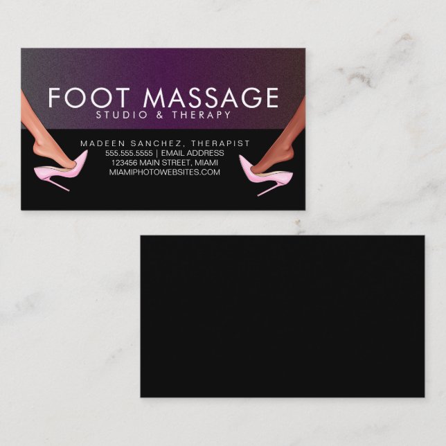 Fotmassageterapeut Hälar på fötterna Visitkort (Fram/baksida)