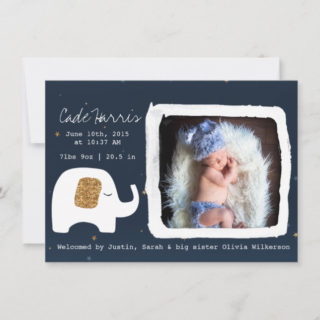 Fotmeddelande om Twinkle Little Star Baby Meddelande (Framsida)