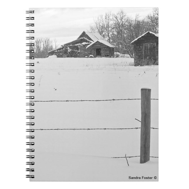 Fotnoten Bok i Rustic Shacks Anteckningsbok Med Spiral (Framsidan)