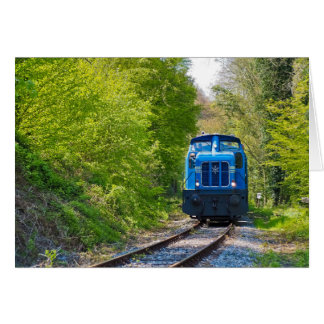 Fotnoten tåg Blue Locomotive Countryside Photo Not OBS Kort
