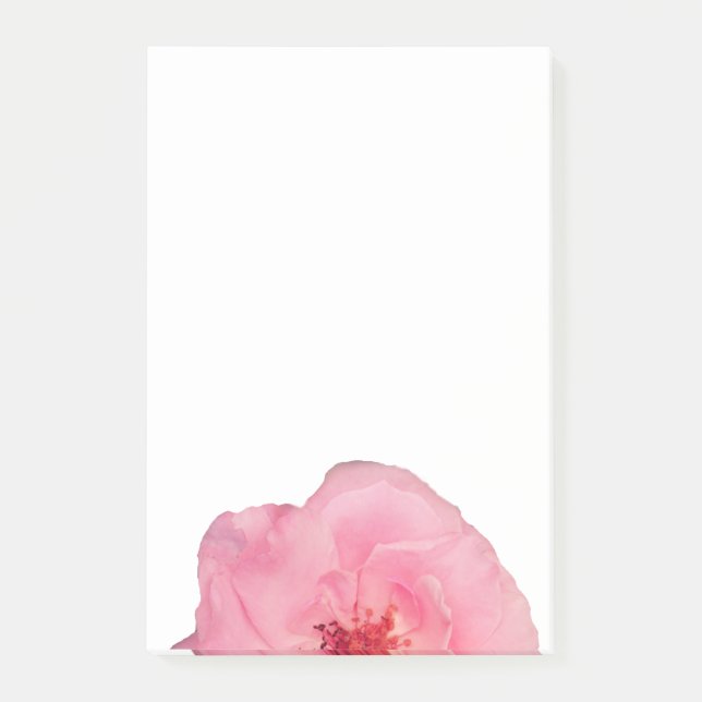 Fotnoter för Rosa ros-blomman Post-it Block (Framsida)