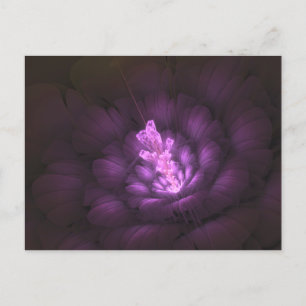 Fotnotsblomma - Lila - Poster av digital fyrkantsb Vykort