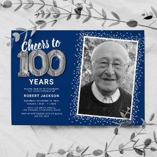 Foto 100-årsfirande Silverballonger Inbjudan