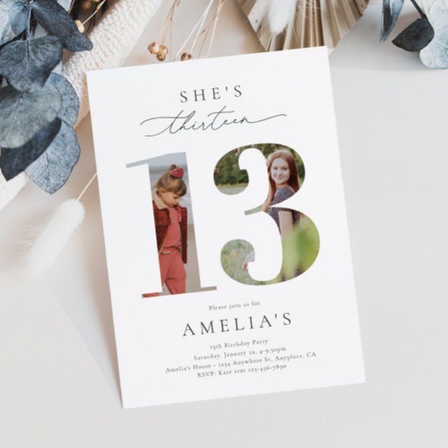 Foto 13:e födelsedagsinbjudan inbjudningar (Skapare uppladdad)