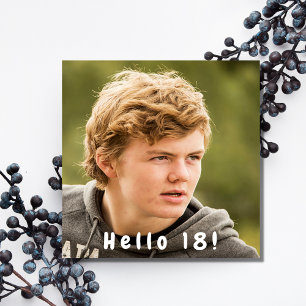 Foto 18-årsfest hello 18 pojke inbjudningar