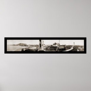 Foto 1913 för Panama City havsvägg Poster