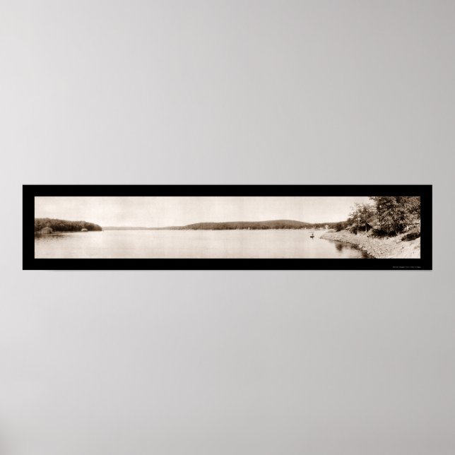 Foto 1913 för sjö Hopatcong Bay Poster (Framsidan)