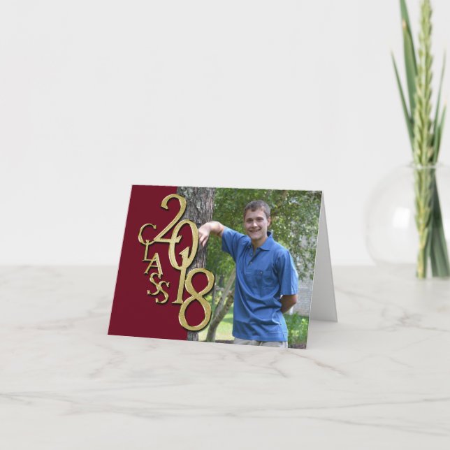 Foto 2018 för Burgundy och guldstudententack Tack Kort (Framsida)