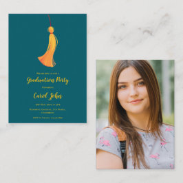 Foto 2025 Studenten Tassel Party Mini-inbjudan Tilläggskort