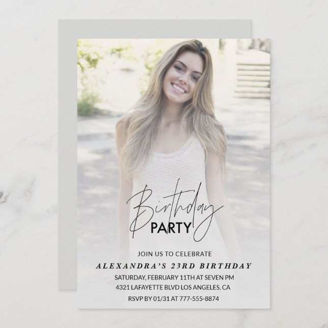 Foto 23:e födelsedagsinbjudan Födelsedagsfest Gråt Inbjudningar (Fram/baksida)