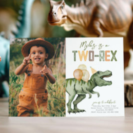 Foto 2-Rex Dinosaur Birthday-inbjudan Inbjudningar