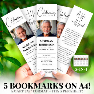 Foto 2x7-tums DIY-Elegant Funeral Bookmark-mall