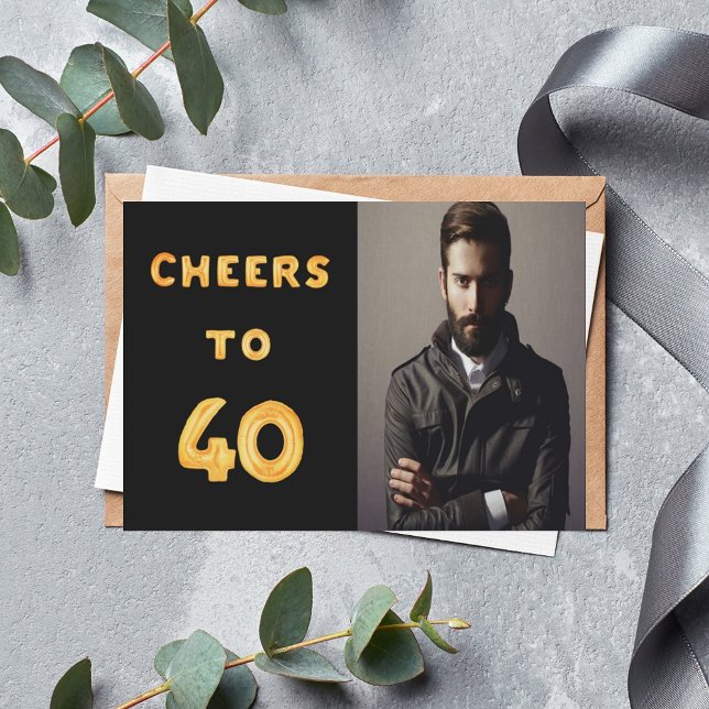 Foto 40-årsfest födelsedagsfirande skål gyllene ba inbjudningar (Skapare uppladdad)