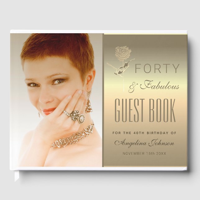 Foto 40:e födelsedagen Guld Gästböcker (Framsida)
