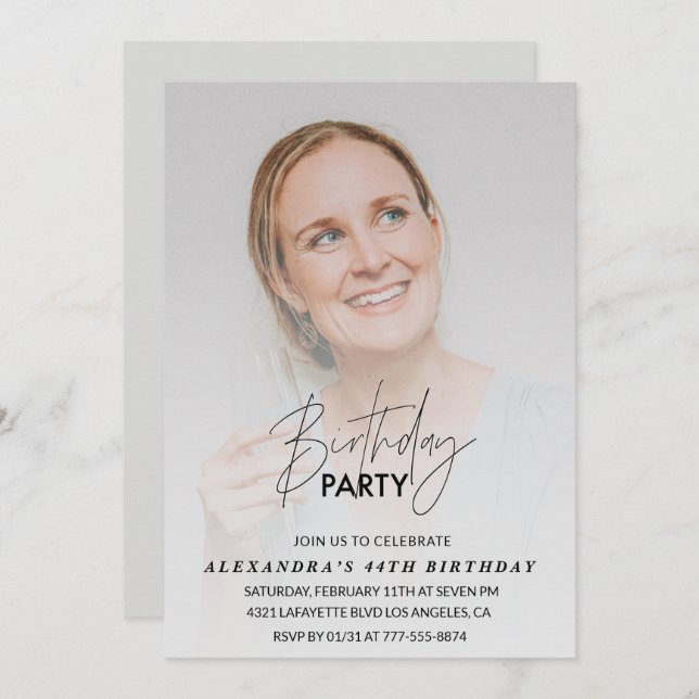 Foto 44:e födelsedagsinbjudan Födelsedagsfest Gråt Inbjudningar (Fram/baksida)