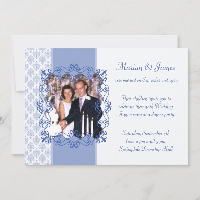 Foto 50-årsdag bröllopsfest inbjudningar (Framsida)