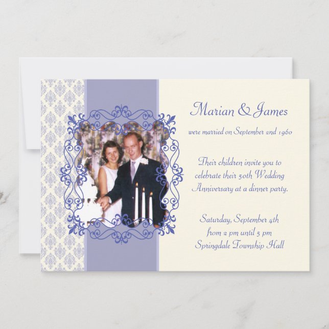 Foto 50:e Bröllop-årsdagen Party Inbjudningar (Framsida)