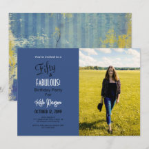 Foto 50 och FABULOUS 50:e Födelsedagsfestens blå