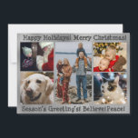 Foto 5 God jul Glad jul Collage  Julkort<br><div class="desc">Söt julkort att anpassa med dina egna foton med en silver metallisk  Den perfekta gratulationskort för att skicka till alla dina vänner och familjemedlemmar. Människorna på din jul lista kommer att älska att få ett kort lika sött som detta för din högtidliga hälsning.</div>