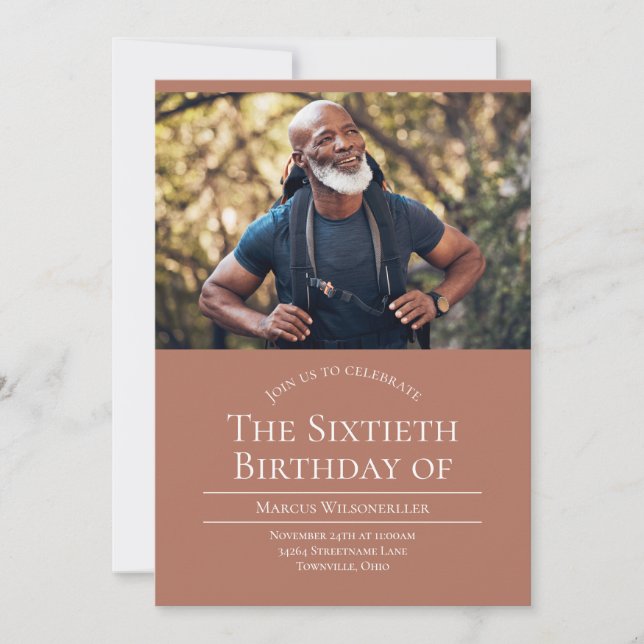 Foto 60 födelsedagsinbjudan inbjudningar (Framsida)