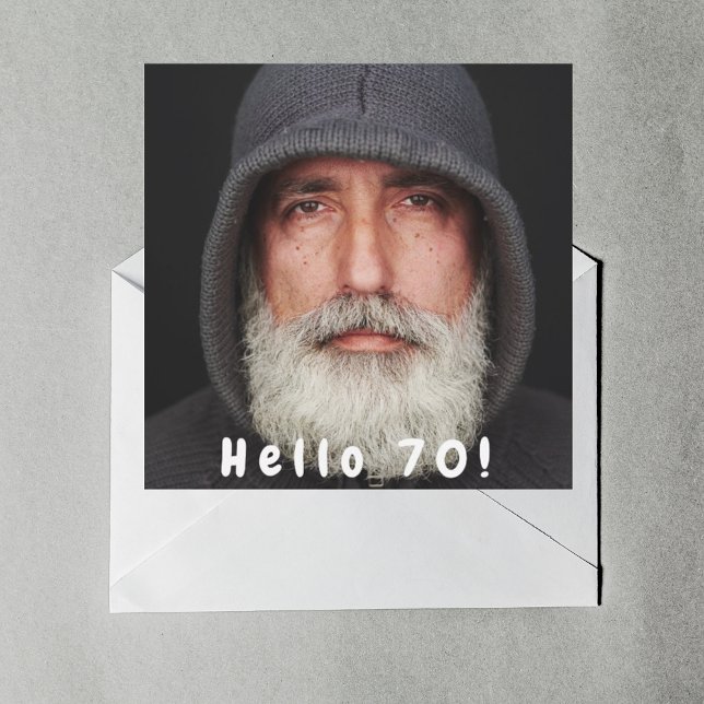 Foto 70:e födelsedagsfestens hej 70 killvita inbjudningar (Skapare uppladdad)