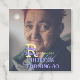 Foto 80-årsdag, lägg till namn datum för modern li gåvor etiketter