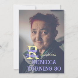 Foto 80-årsdag, lägg till namn datum för modern li inbjudningar