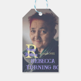 Foto 80-årsdag, lägg till namn datum för modern li presentetikett