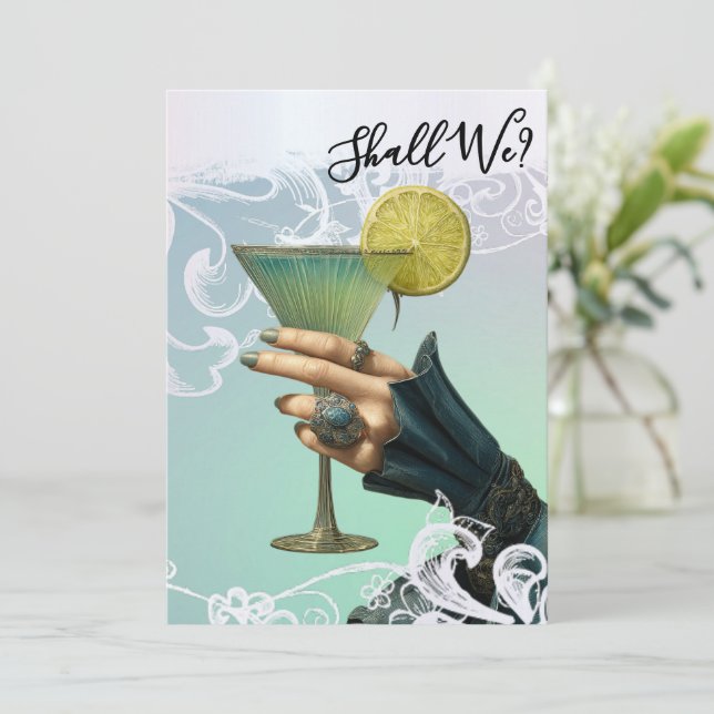 *~* FOTO A101 Utsmyckad Cocktail 20 MOGENBRÖLLopS- Inbjudningar (Stående Fram)