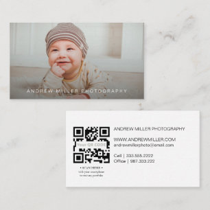 Foto-Affärskort med QR-kod Visitkort