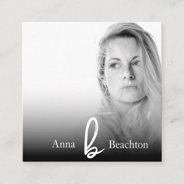 *~* Foto AP31-Professionell QR enkel minimal Fyrkantigt Visitkort (Framsida)